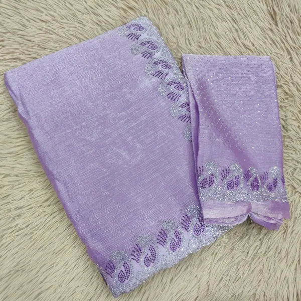 Premium Fendy Silk Pastel Saree with Multi-Colour Stone Work | SR90